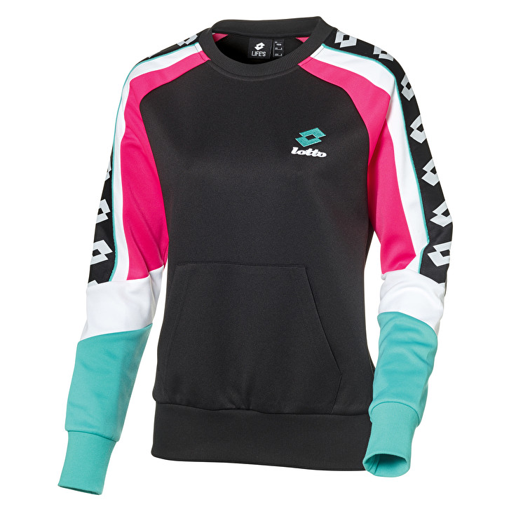 Lotto Athletica Prime Ii Rn Pl Sudadera Mujer - Negras/Rosas/Blancas - Colombia LHACXSP-82